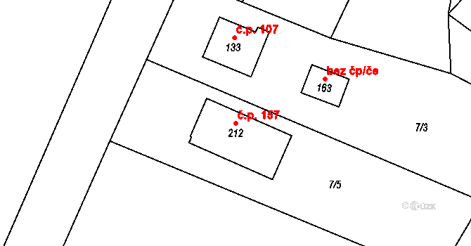 Kluky 157 na parcele st. 212 v KÚ Kluky u Čáslavi, Katastrální mapa