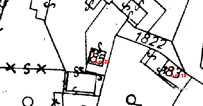 Smrčí 28, Mírová pod Kozákovem na parcele st. 85 v KÚ Vesec pod Kozákovem, Katastrální mapa