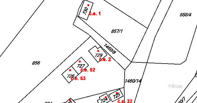 Blovice 2 na parcele st. 729 v KÚ Blovice, Katastrální mapa