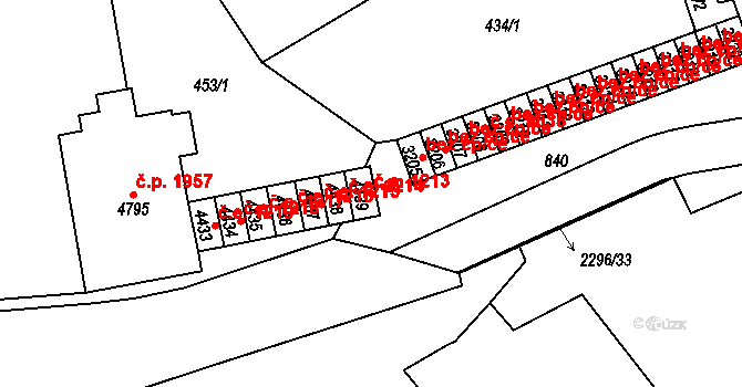 Cheb 1213 na parcele st. 4439 v KÚ Cheb, Katastrální mapa
