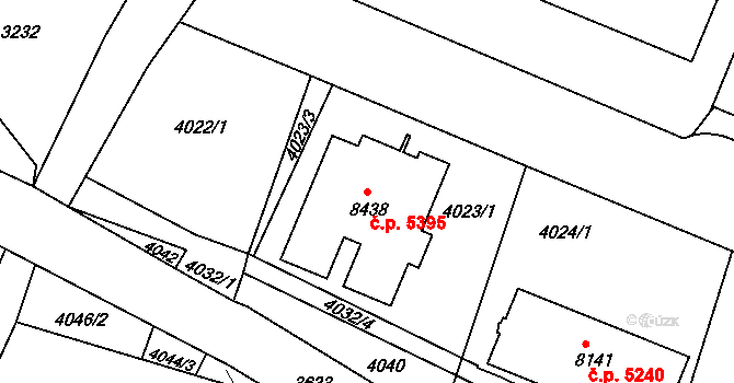 Zlín 5395 na parcele st. 8438 v KÚ Zlín, Katastrální mapa