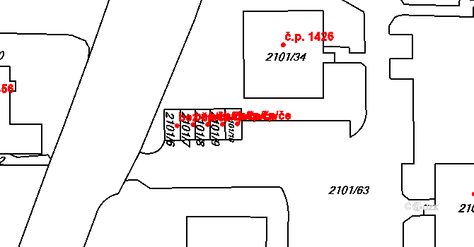 Teplice 42728185 na parcele st. 2101/10 v KÚ Teplice-Trnovany, Katastrální mapa
