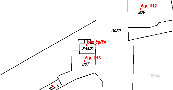 Pohořelice 42792185 na parcele st. 888/3 v KÚ Nová Ves u Pohořelic, Katastrální mapa
