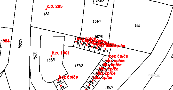 Liberec 47137185 na parcele st. 1670 v KÚ Rochlice u Liberce, Katastrální mapa