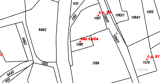 Sobotín 48144185 na parcele st. 1088 v KÚ Sobotín, Katastrální mapa