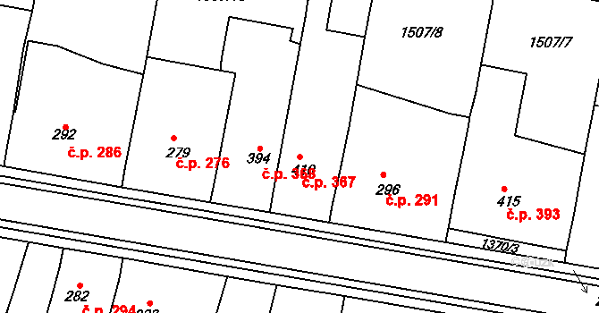 Zlechov 367 na parcele st. 410 v KÚ Zlechov, Katastrální mapa