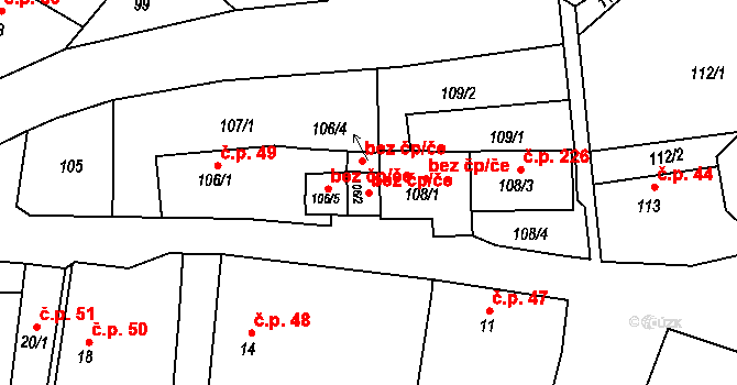 Neplachovice 49249185 na parcele st. 106/2 v KÚ Neplachovice, Katastrální mapa