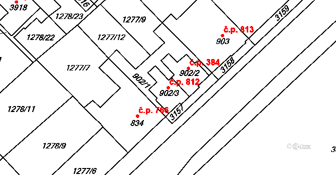 Hlinsko 812 na parcele st. 902/3 v KÚ Hlinsko v Čechách, Katastrální mapa