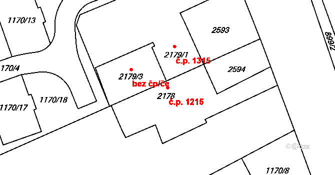 Beroun-Město 1215, Beroun na parcele st. 2178 v KÚ Beroun, Katastrální mapa