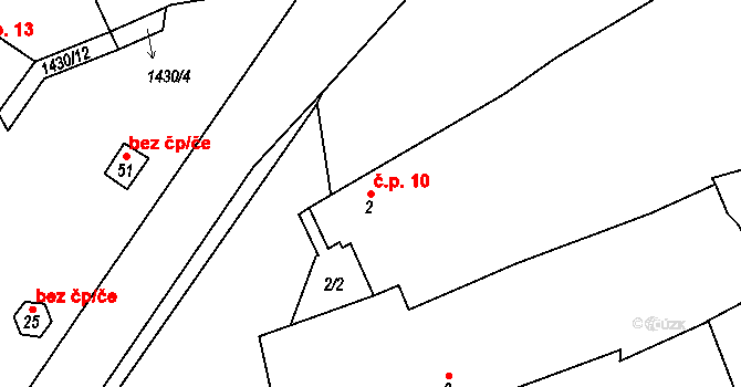 Černotín 10, Dnešice na parcele st. 2 v KÚ Černotín u Dnešic, Katastrální mapa