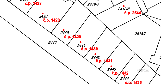 Znojmo 1430 na parcele st. 2441 v KÚ Znojmo-město, Katastrální mapa