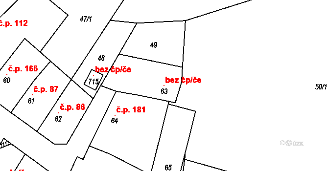 Rožďalovice 117552186 na parcele st. 63 v KÚ Rožďalovice, Katastrální mapa