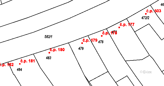Petrov 179 na parcele st. 479 v KÚ Petrov u Hodonína, Katastrální mapa