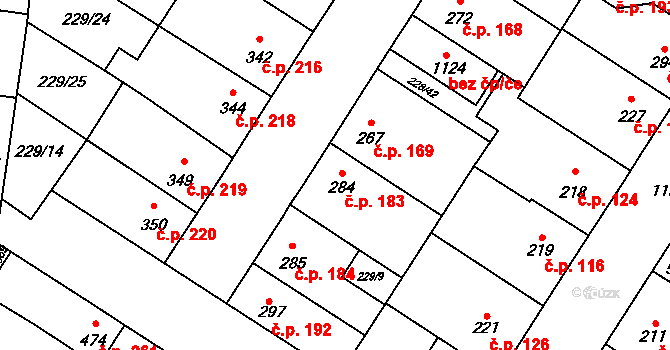 Humny 183, Pchery na parcele st. 284 v KÚ Pchery, Katastrální mapa