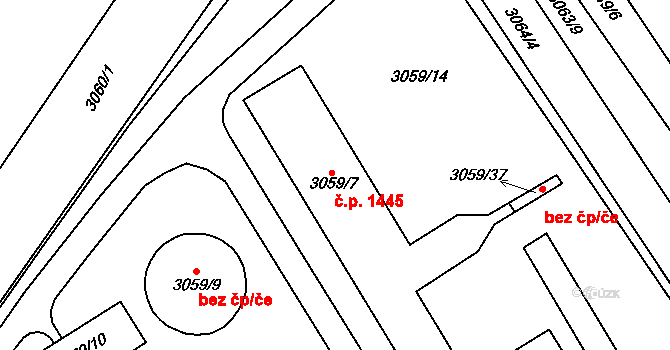 Slavkov u Brna 1445 na parcele st. 3059/7 v KÚ Slavkov u Brna, Katastrální mapa