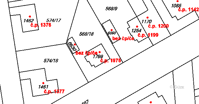 Zábřeh 1975, Ostrava na parcele st. 1799 v KÚ Zábřeh nad Odrou, Katastrální mapa