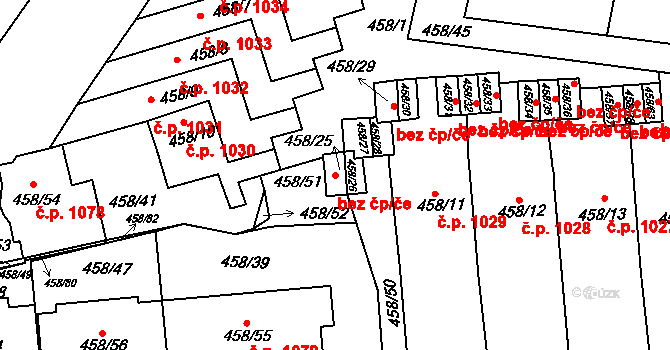 Praha 40445186 na parcele st. 458/25 v KÚ Střešovice, Katastrální mapa