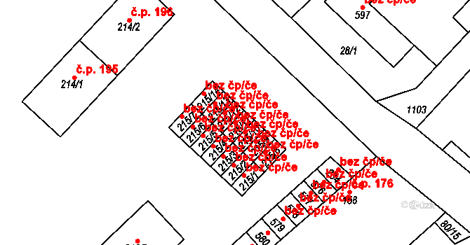 Horní Počaply 41284186 na parcele st. 215/11 v KÚ Horní Počaply, Katastrální mapa