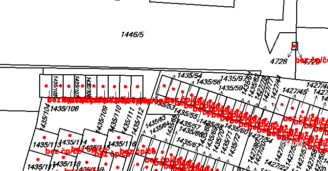Čelákovice 46127186 na parcele st. 1435/53 v KÚ Čelákovice, Katastrální mapa