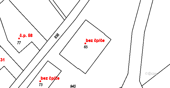 Olešenka 47707186 na parcele st. 65 v KÚ Olešenka, Katastrální mapa