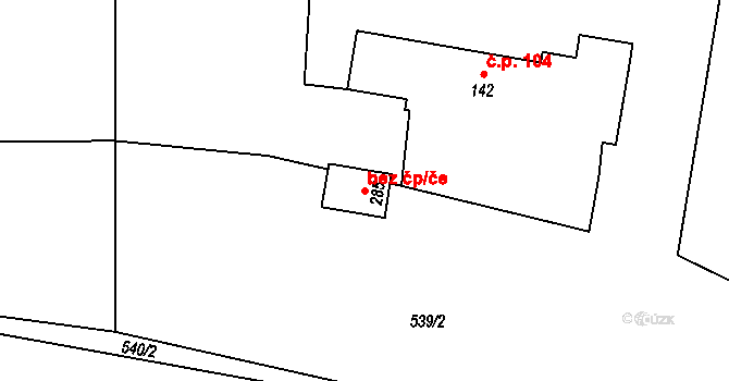 Osečná 47898186 na parcele st. 285 v KÚ Lázně Kundratice, Katastrální mapa
