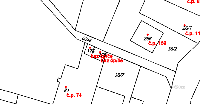 Tuchoraz 49634186 na parcele st. 175 v KÚ Tuchoraz, Katastrální mapa
