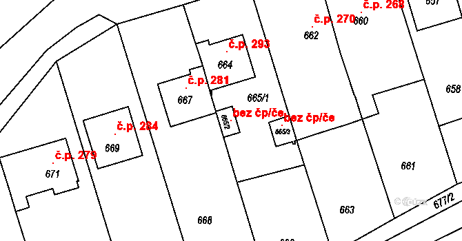 Rudice 121766187 na parcele st. 665/2 v KÚ Rudice u Blanska, Katastrální mapa
