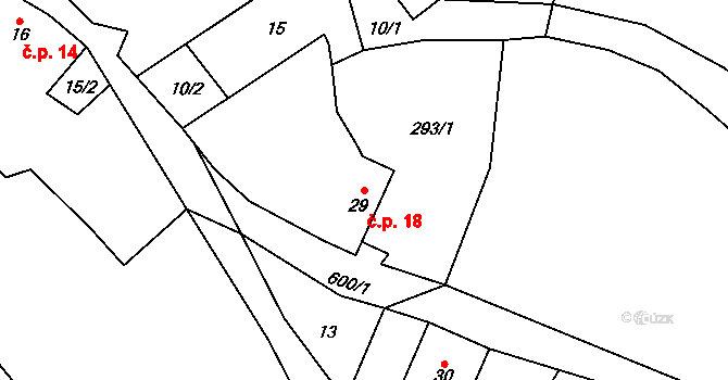 Skalka 18, Blíževedly na parcele st. 29 v KÚ Skalka u Blíževedel, Katastrální mapa
