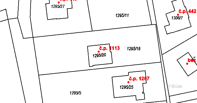 Bludovice 1113, Havířov na parcele st. 1295/20 v KÚ Bludovice, Katastrální mapa