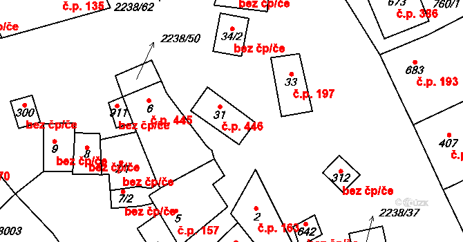 Vrbice 446 na parcele st. 31 v KÚ Vrbice u Velkých Pavlovic, Katastrální mapa