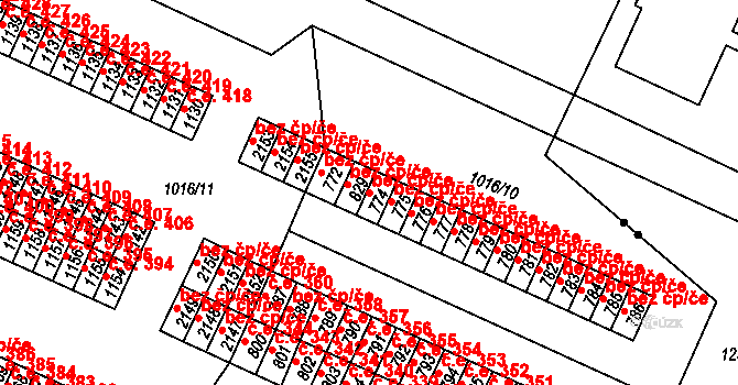 Mariánské Lázně 38788187 na parcele st. 774 v KÚ Úšovice, Katastrální mapa