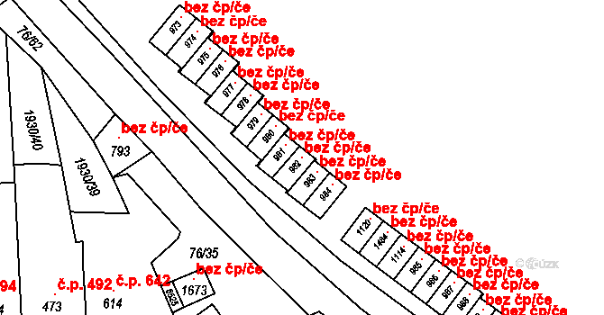 Hrušovany nad Jevišovkou 40963187 na parcele st. 982 v KÚ Hrušovany nad Jevišovkou, Katastrální mapa