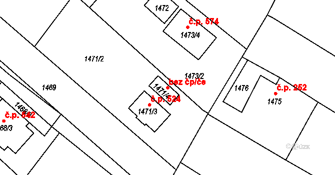 Hodslavice 42253187 na parcele st. 1471/4 v KÚ Hodslavice, Katastrální mapa