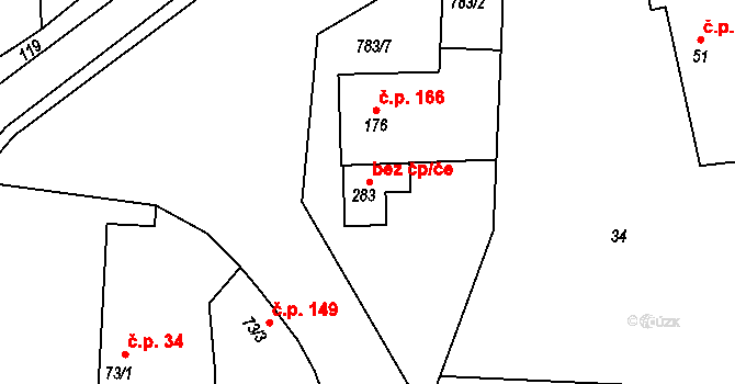 Semín 42519187 na parcele st. 283 v KÚ Semín, Katastrální mapa