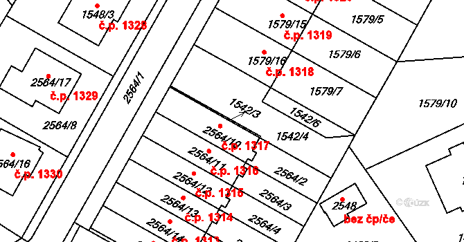 Kostelec nad Orlicí 44249187 na parcele st. 1542/3 v KÚ Kostelec nad Orlicí, Katastrální mapa