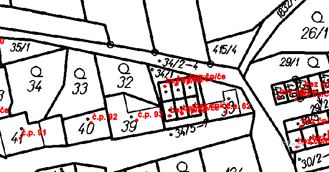 Oloví 44371187 na parcele st. 34/2 v KÚ Oloví, Katastrální mapa