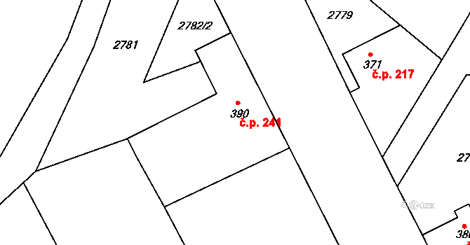 Pustý Mlýn 241, Brumovice na parcele st. 390 v KÚ Brumovice u Opavy, Katastrální mapa