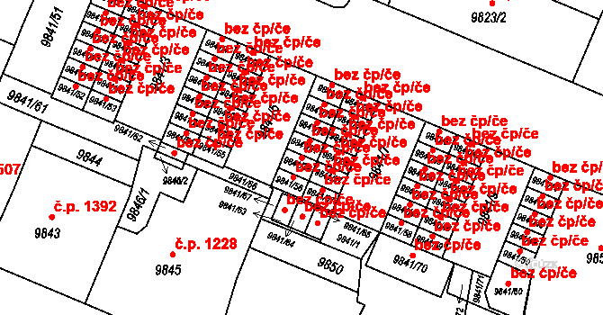 Plzeň 46292187 na parcele st. 9841/32 v KÚ Plzeň, Katastrální mapa
