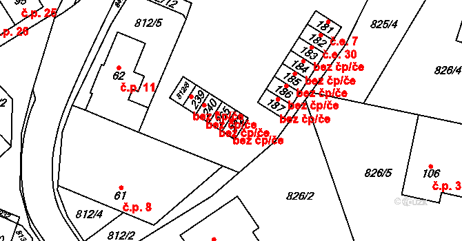 Jimramov 47461187 na parcele st. 232 v KÚ Trhonice, Katastrální mapa