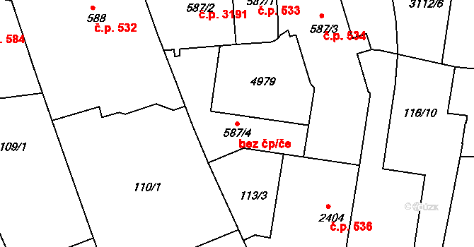Kroměříž 48462187 na parcele st. 587/4 v KÚ Kroměříž, Katastrální mapa