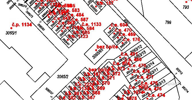 Český Těšín 49156187 na parcele st. 3065/95 v KÚ Český Těšín, Katastrální mapa