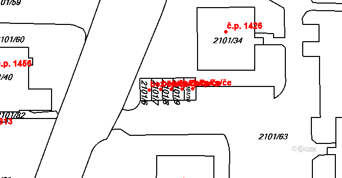 Teplice 49185187 na parcele st. 2101/8 v KÚ Teplice-Trnovany, Katastrální mapa