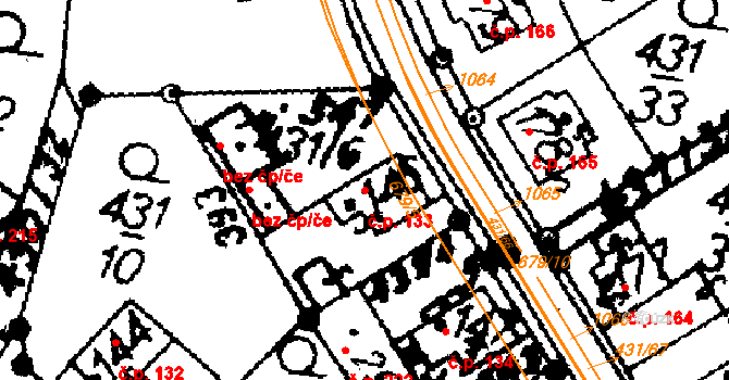 Nasavrky 133 na parcele st. 146/1 v KÚ Nasavrky, Katastrální mapa