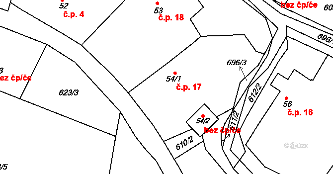 Pelechov 17, Lipoltice na parcele st. 54/1 v KÚ Lipoltice, Katastrální mapa