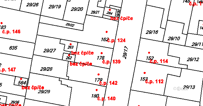 Nové Jesenčany 139, Pardubice na parcele st. 178 v KÚ Nové Jesenčany, Katastrální mapa