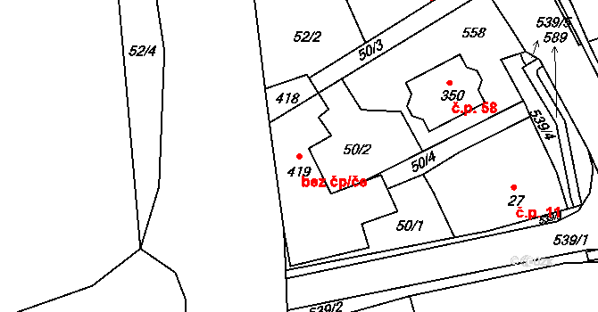 Kralupy nad Vltavou 78768187 na parcele st. 419 v KÚ Minice u Kralup nad Vltavou, Katastrální mapa