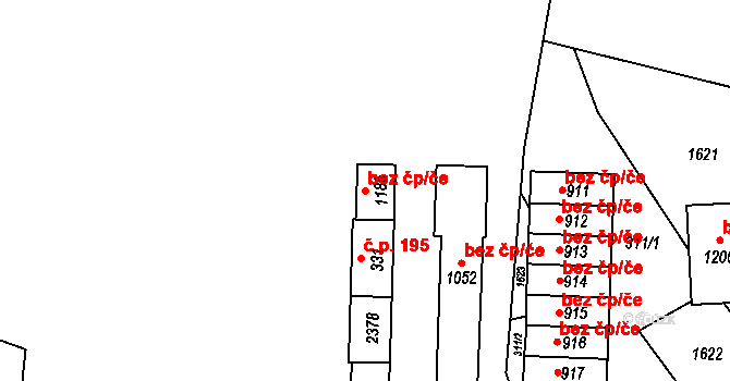 Hanušovice 83865187 na parcele st. 1186 v KÚ Hanušovice, Katastrální mapa