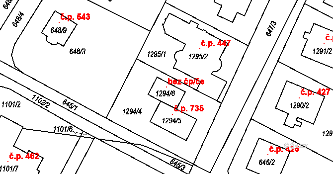 Hřebeč 107380188 na parcele st. 1294/6 v KÚ Hřebeč, Katastrální mapa