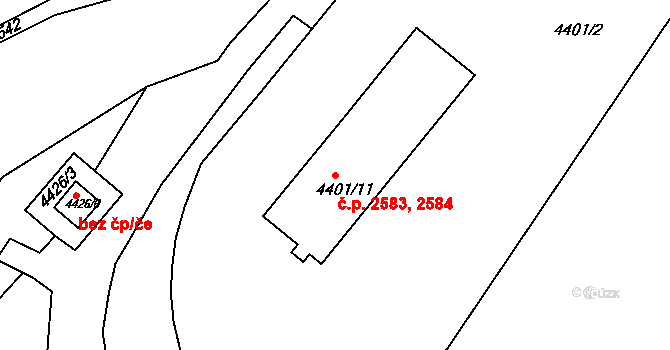 Znojmo 2583,2584 na parcele st. 4401/11 v KÚ Znojmo-město, Katastrální mapa