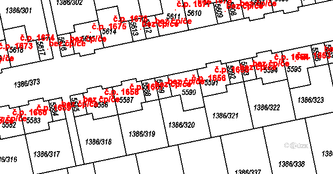 Milovice 118448188 na parcele st. 5589 v KÚ Benátecká Vrutice, Katastrální mapa